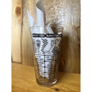 Vintage Federal Bartender Back Bar Cocktail Mixing Glass